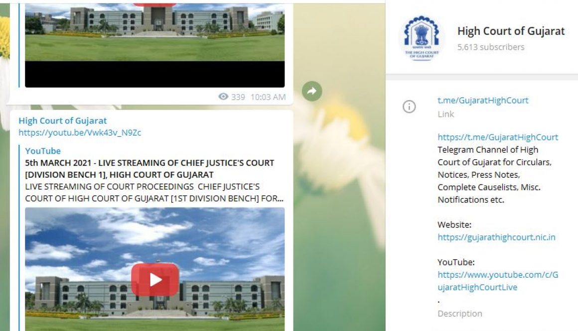 Gujarat High Court Telegram Channel for High Court Advocates, Litigants & other stake holders