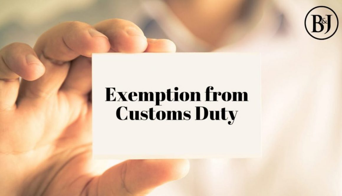 EXEMPTIONS FROM CUSTOMS DUTY