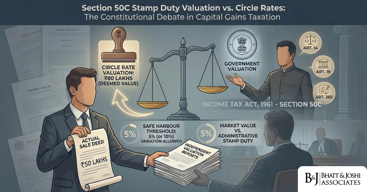 Section 50C of the Income Tax Act, 1961 Stamp Duty Valuation vs. Circle Rates The Constitutional Validity of Deeming Fictions in Capital Gains