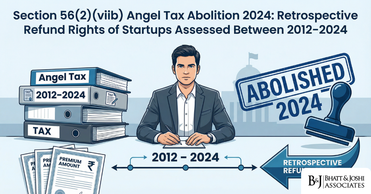 Section 56(2)(viib) Angel Tax Abolition 2024 Retrospective Refund Rights of Startups Assessed Between 2012–2024