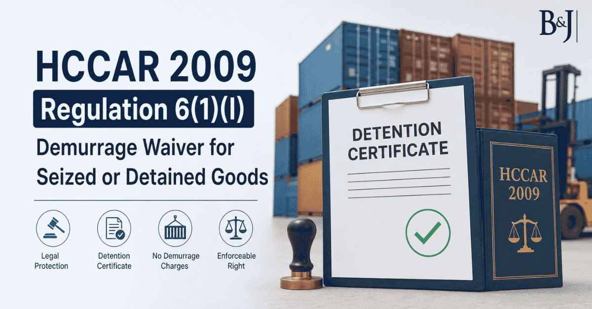 HCCAR 2009, Regulation 6(1)(l) The CCSP's Mandatory Obligation to Waive Demurrage on Seized Goods