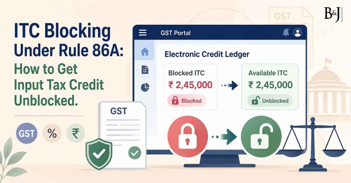 ITC Blocking Under Rule 86A How to Get Input Tax Credit Unblocked